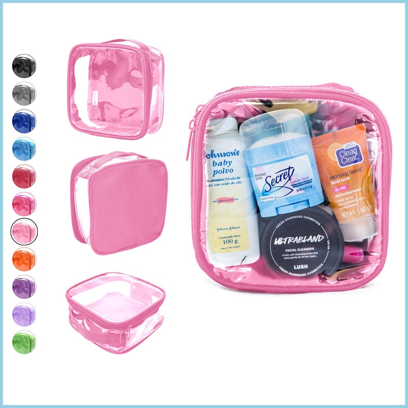 EzPacking Clear TSA Approved 3-1-1 Travel Toiletry Bag for Carry On/Quart Size Transparent Liquids Pouch for Airport Security & Carry On (Rose) - Image 2